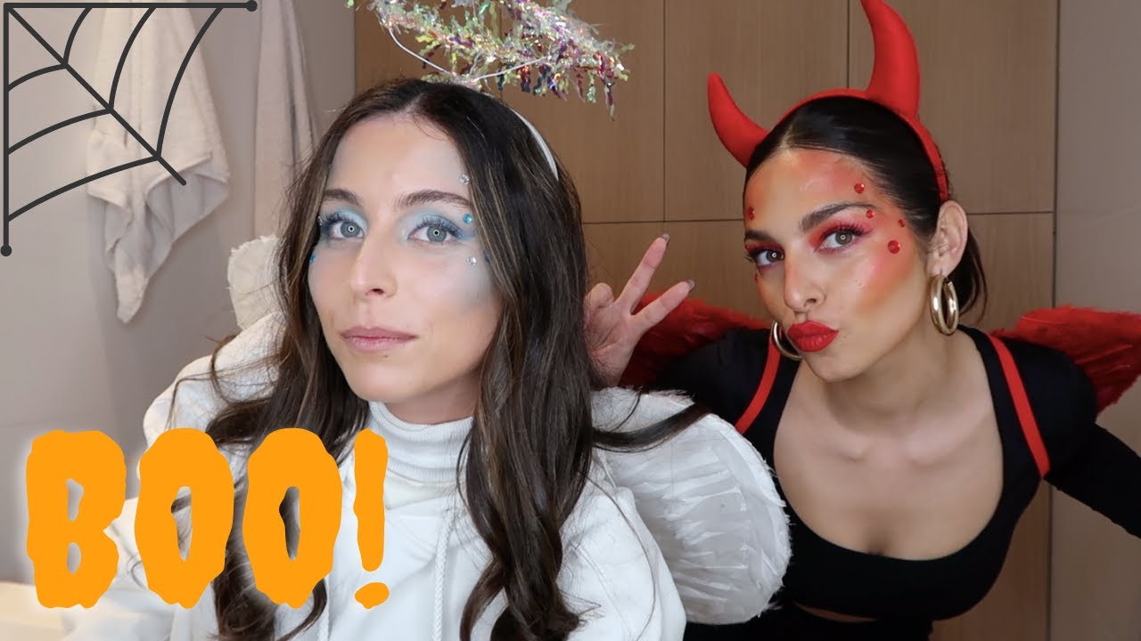 GRWM PARA HALLOWEEN: ANGEL Y DEMONIO ⎪MAQUILLAJE Y DISFRAZ