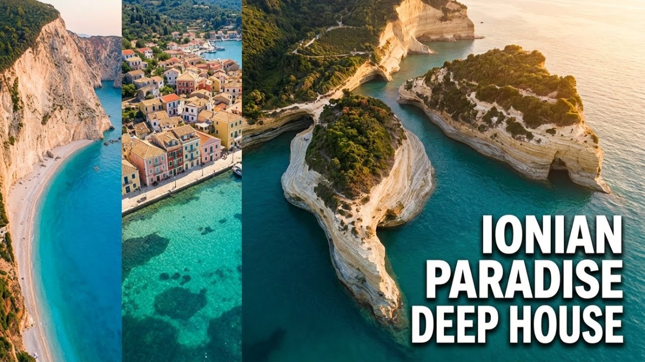 [1 Hour] Melodic Deep House + Stunning Ionian Drone 4K | Corfu & Sivota Relaxation 2026 🌊