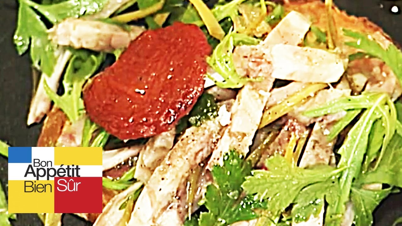 Tartine de pied de porc en salade 
