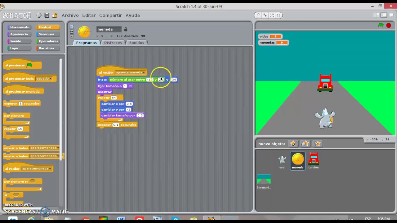 Juego similar a Spy Hunter en Scratch