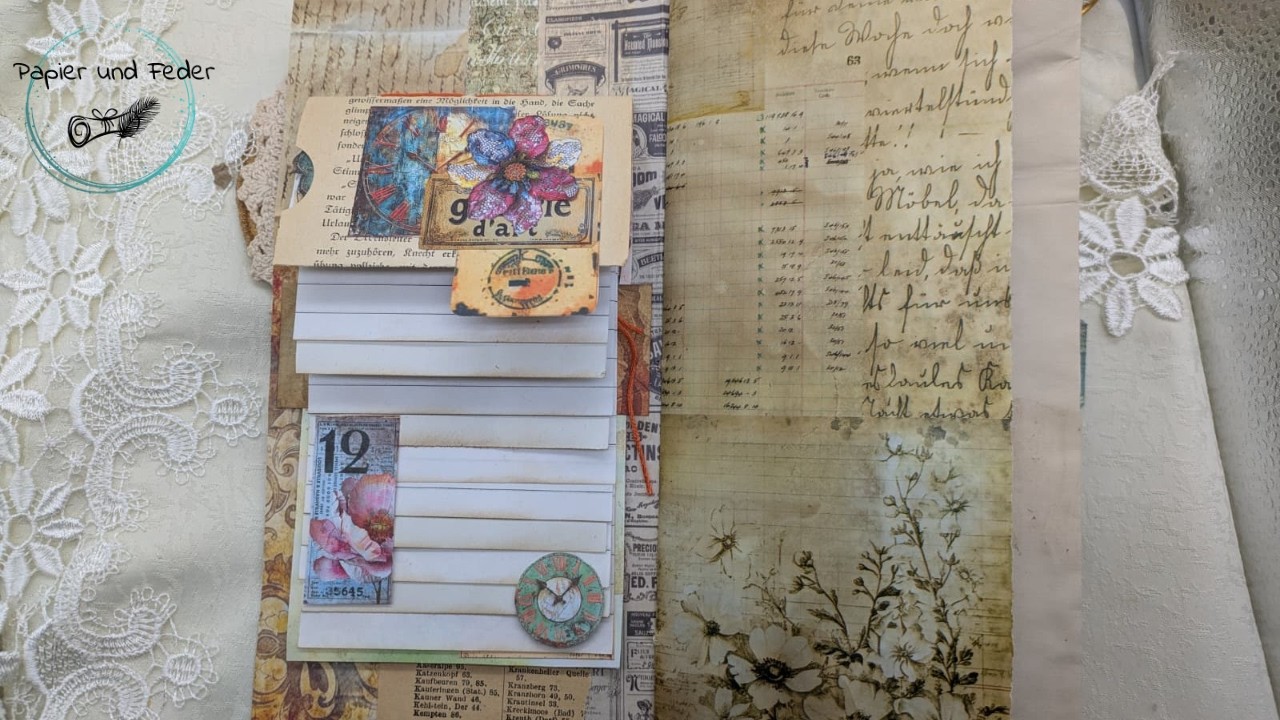 Ein Wasserfallblock aus einem alten Briefumschlag f. d. Journal aus einem Briefumschlag #junkjournal