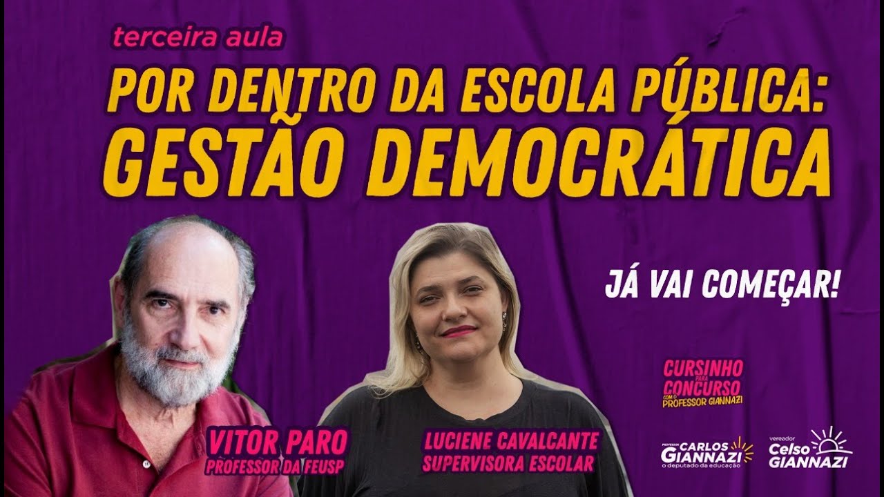 Cursinho para Concurso: Aula com o professor Vitor Paro!
