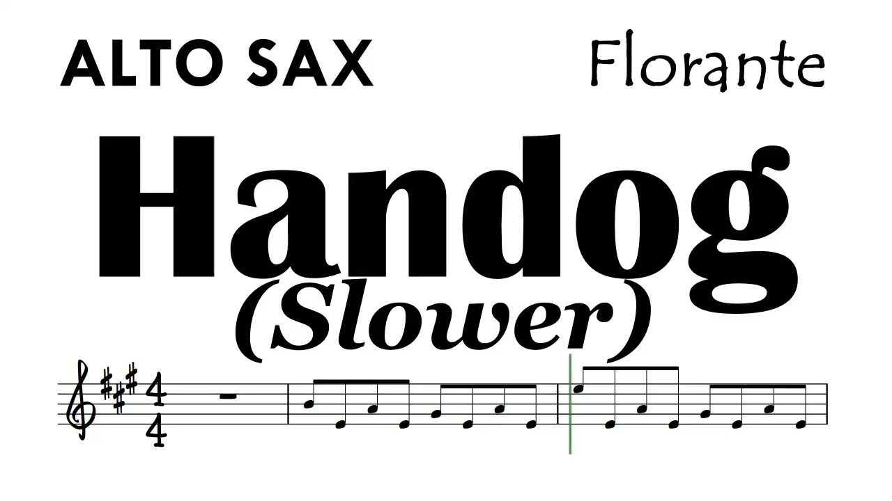 HANDOG  slower Alto Sax Florante Sheet Music Backing Track Partitura