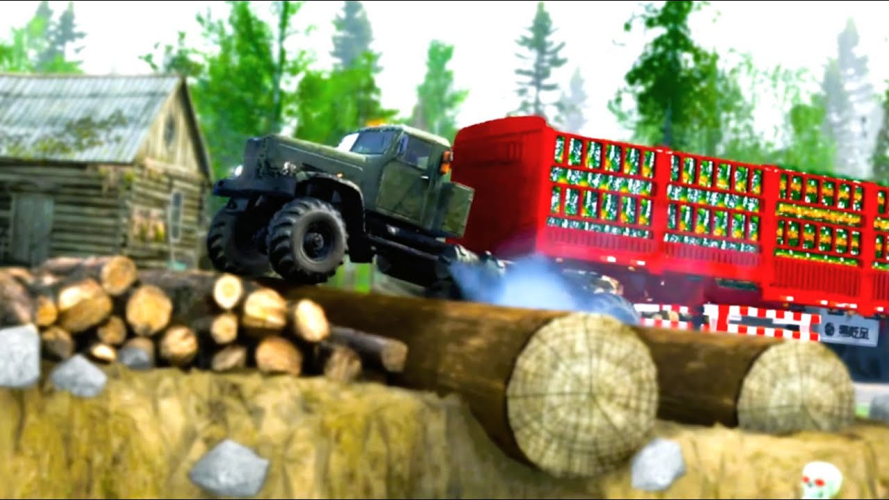 Truck vs Extreme Broken Road and Speed Bumps Ep 20 #mudrunner #spintires