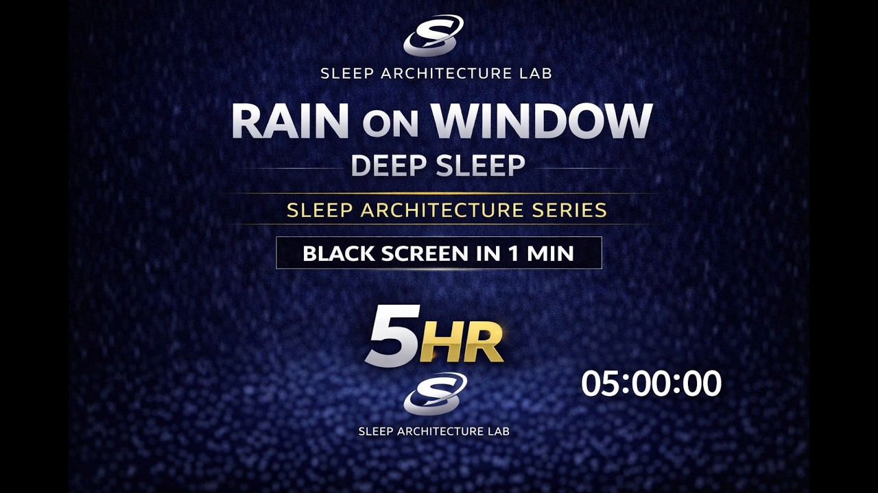 Rain on Window for Deep Sleep (5 Hours) | Black Screen After 1 Minute | No Thunder
