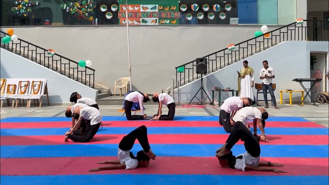 Amazing Yoga Performance by students 🇮🇳❤️Vande Matram | Teri Mitti |Anadi Ananta Kailash kher