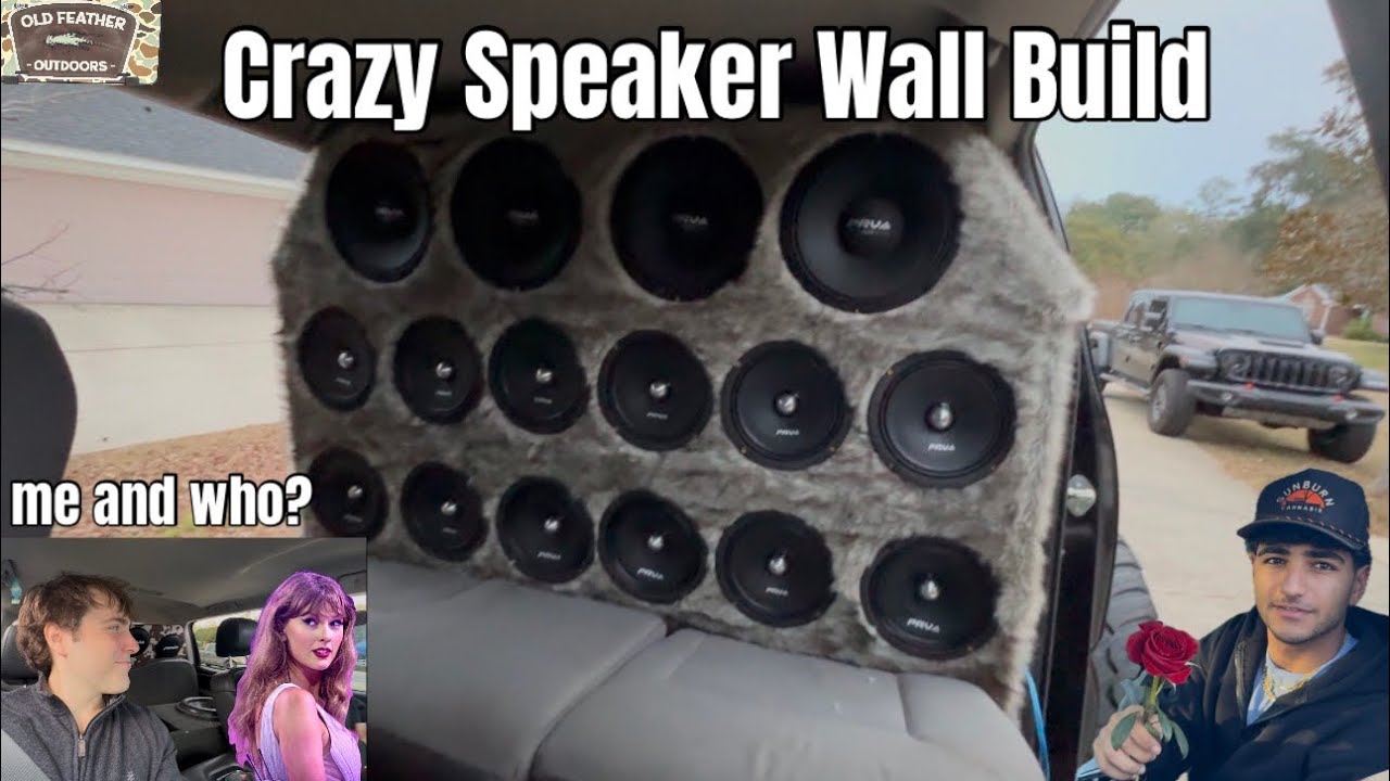 Crazy Speaker Wall Build ( insanely loud )
