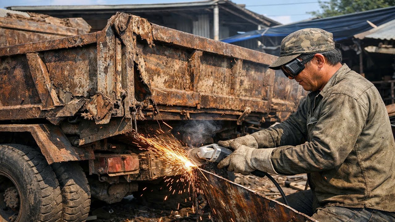 Cutting Apart a Rusted Dump Truck Bed – Full Restoration Begins!