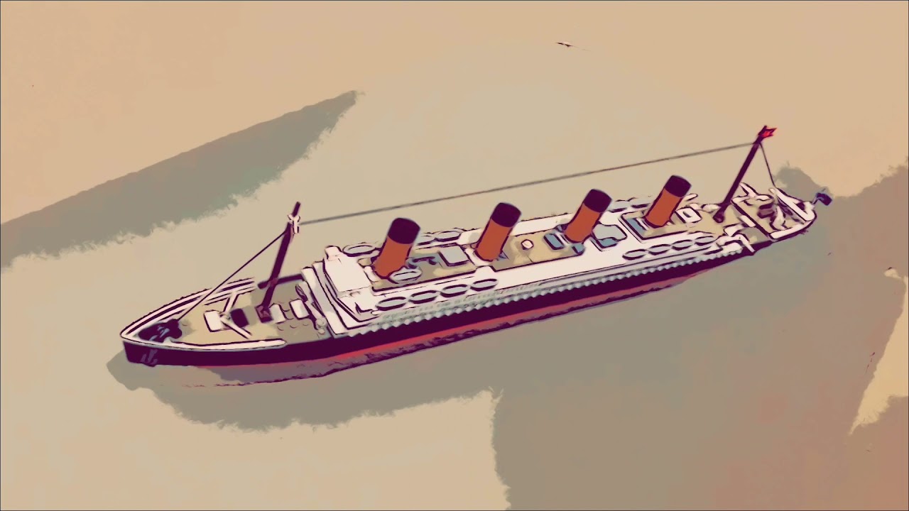 LEGO Titanic floating on water!
