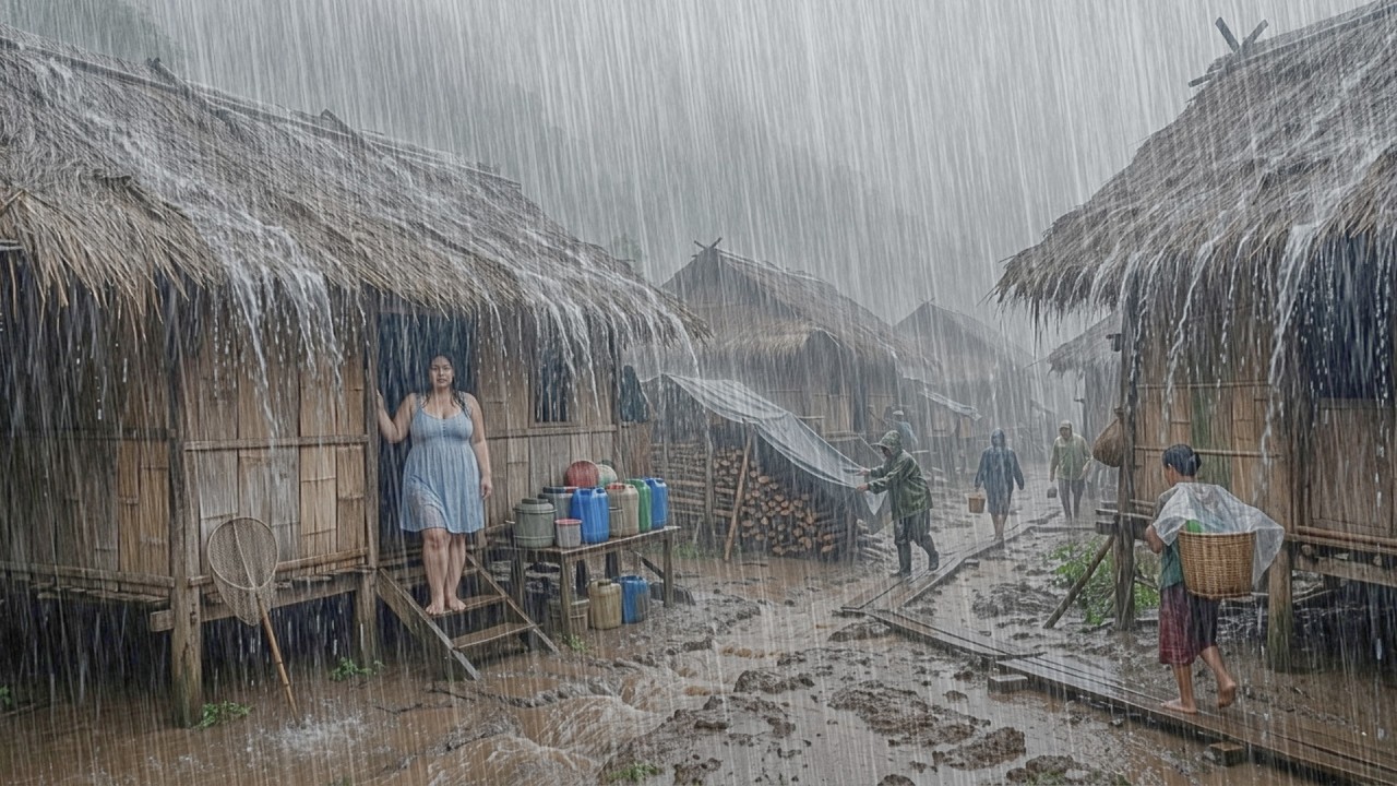 SCARY ! !🌧️⚡ Extreme Thunderstorms and Heavy Rain in Indonesia 🌧️⚡ Soothing Sounds for Sleep