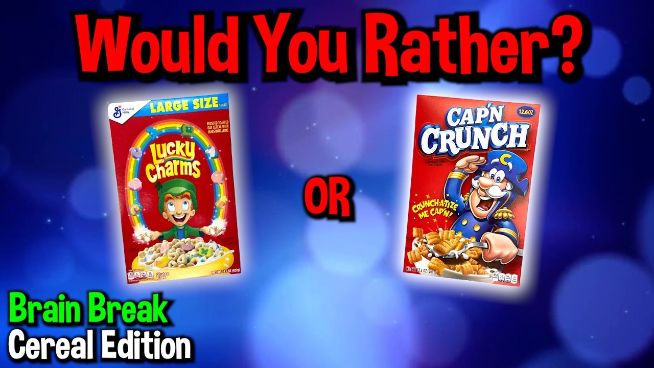 Would You Rather? Workout! (Cereal Edition) - At Home Family Fun Fitness Activity - Brain Break