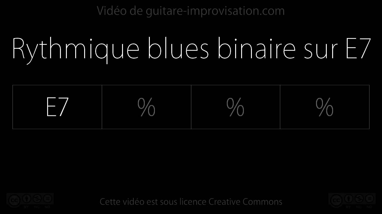 Rythmique Blues binaire sur E7 : Backing Track