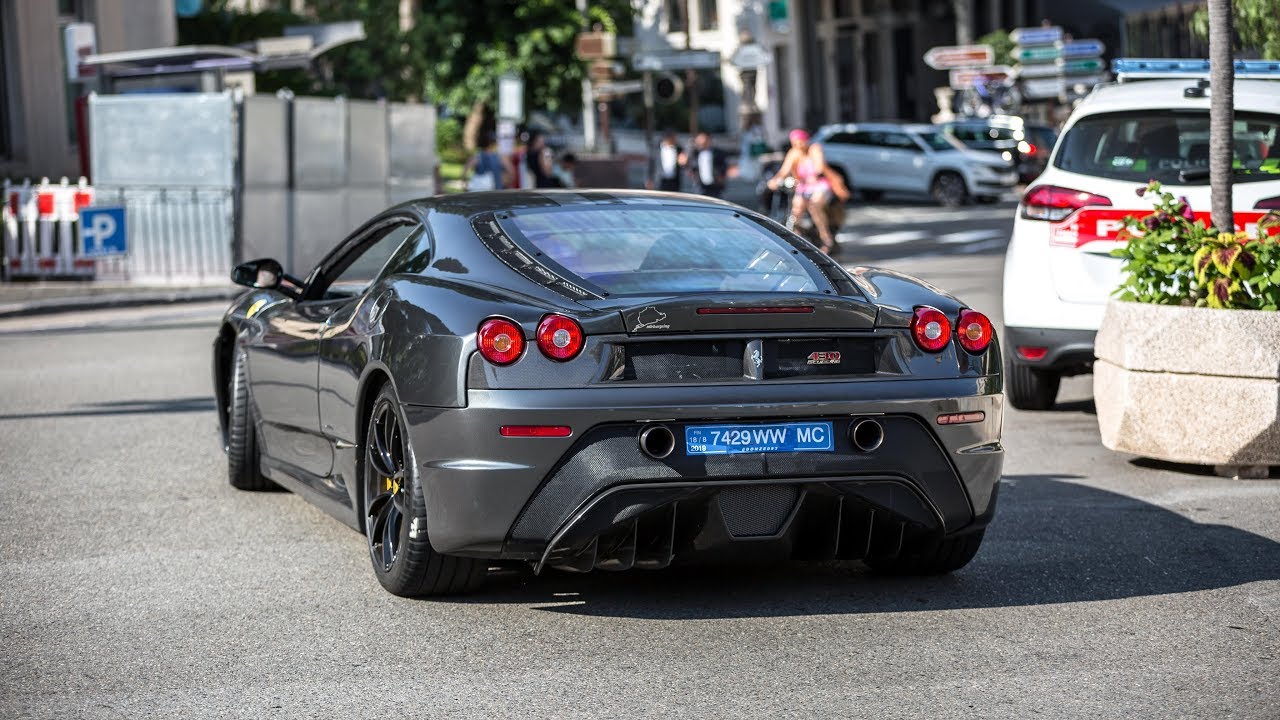 LOUD Ferrari 430 Scuderia w/ Capristo Exhaust Driving in Monaco & Blue Flames !