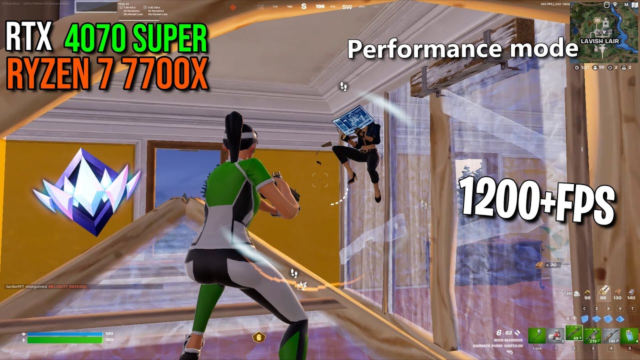 Fortnite Chapter 5 | RTX 4070 Super + Ryzen 7 7700x | Ranked fights solo | 1980x1080 | 1200+FPS