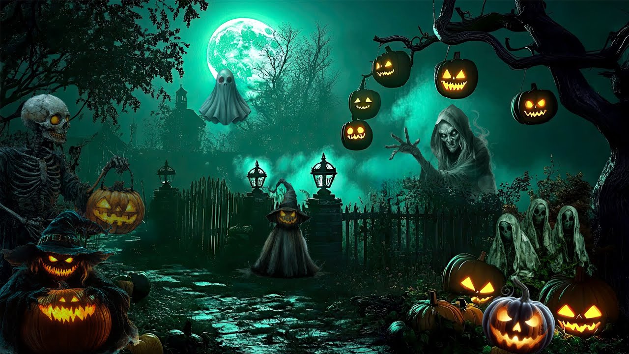 Best Relaxing Spooky Halloween 2025 🎃 The Haunted Pumpkin Village 👻 Halloween Music For Sleep