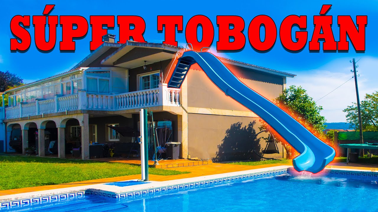 CONSTRU&Iacute; UN TOBOG&Aacute;N GIGANTE EN LA PISCINA!!!