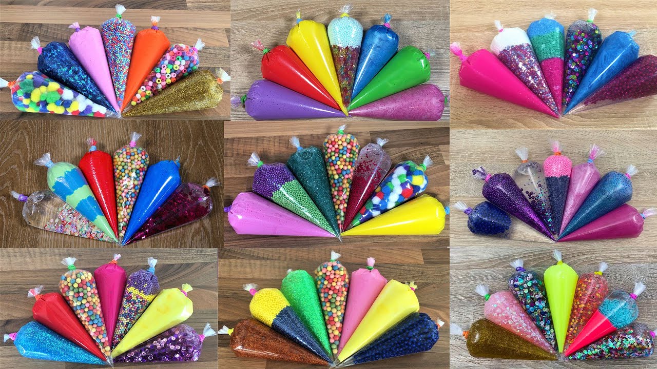 1 HOUR Compilation Making Slime with Piping Bags ASMR