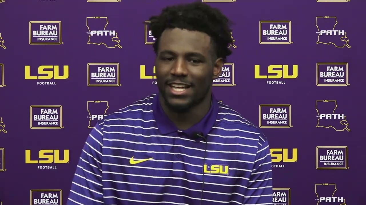 LSU Fall Camp: LSU LB Greg Penn meets with media following practice on Monday 8/5/24