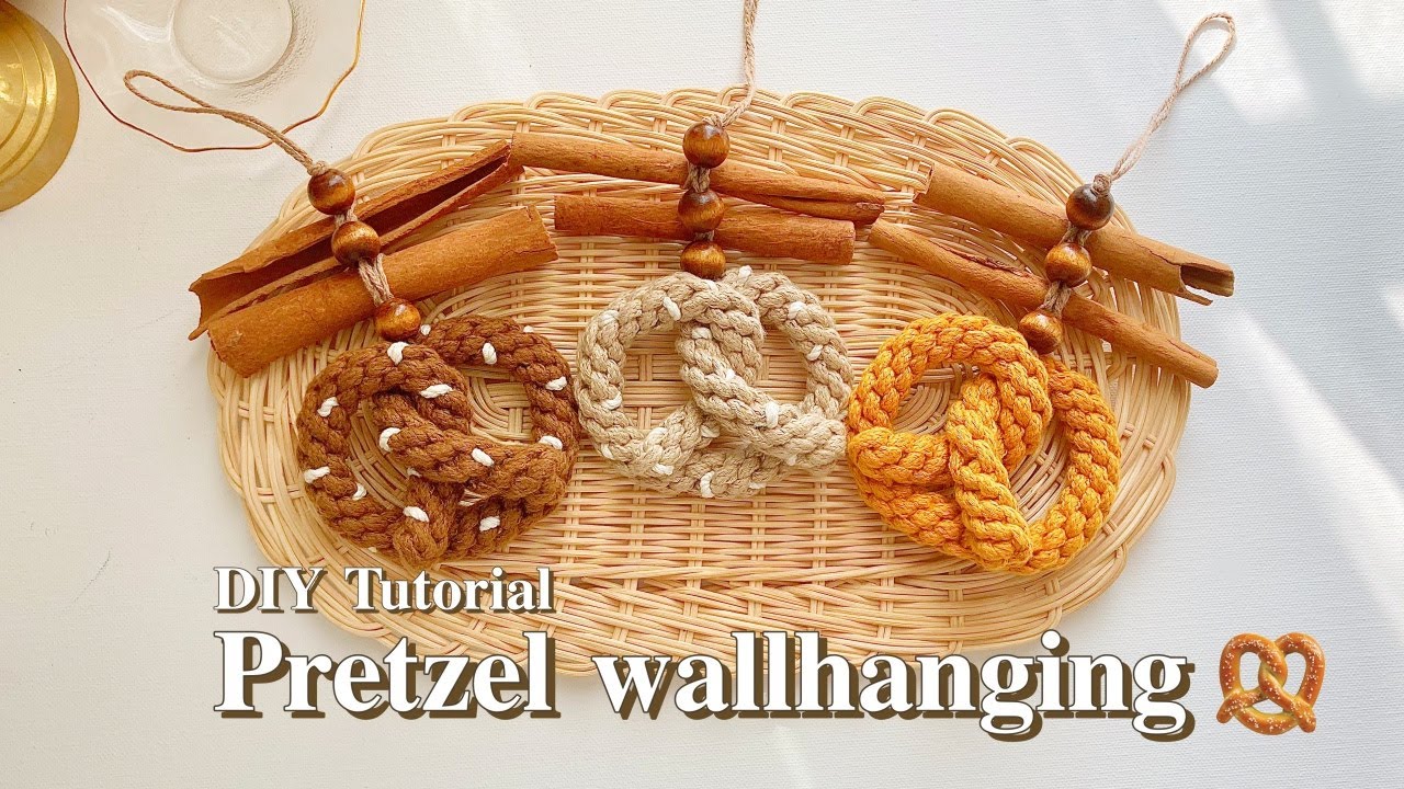 [SUB]마크라메 프레첼 월행잉 : Macrame Pretzel wallhanging:[DIY Tutorial]:Crown knot