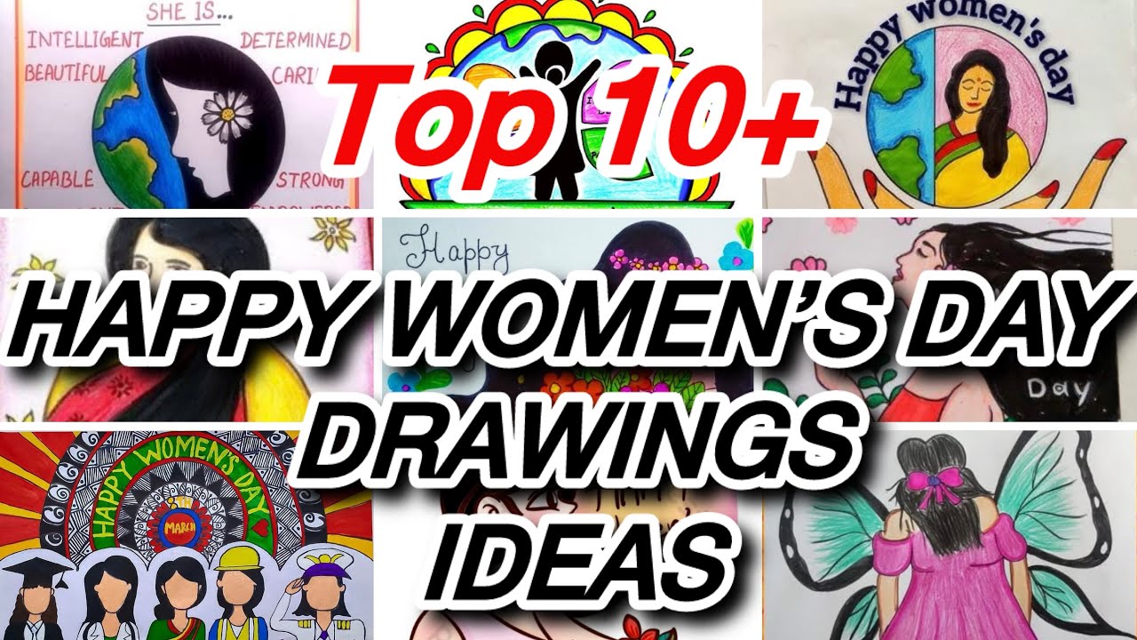 International Women's Day Drawing easy, Women's Equality poster drawing, Poster on Women Empowerment