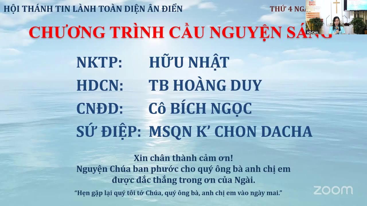 CẦU NGUYỆN SÁNG-HT ÂN ĐIỂN 20/01/2026