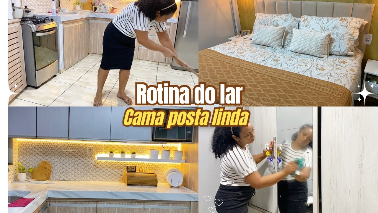 💕Rotina do lar  | Limpeza simples, organização da casa, cama posta linda✨