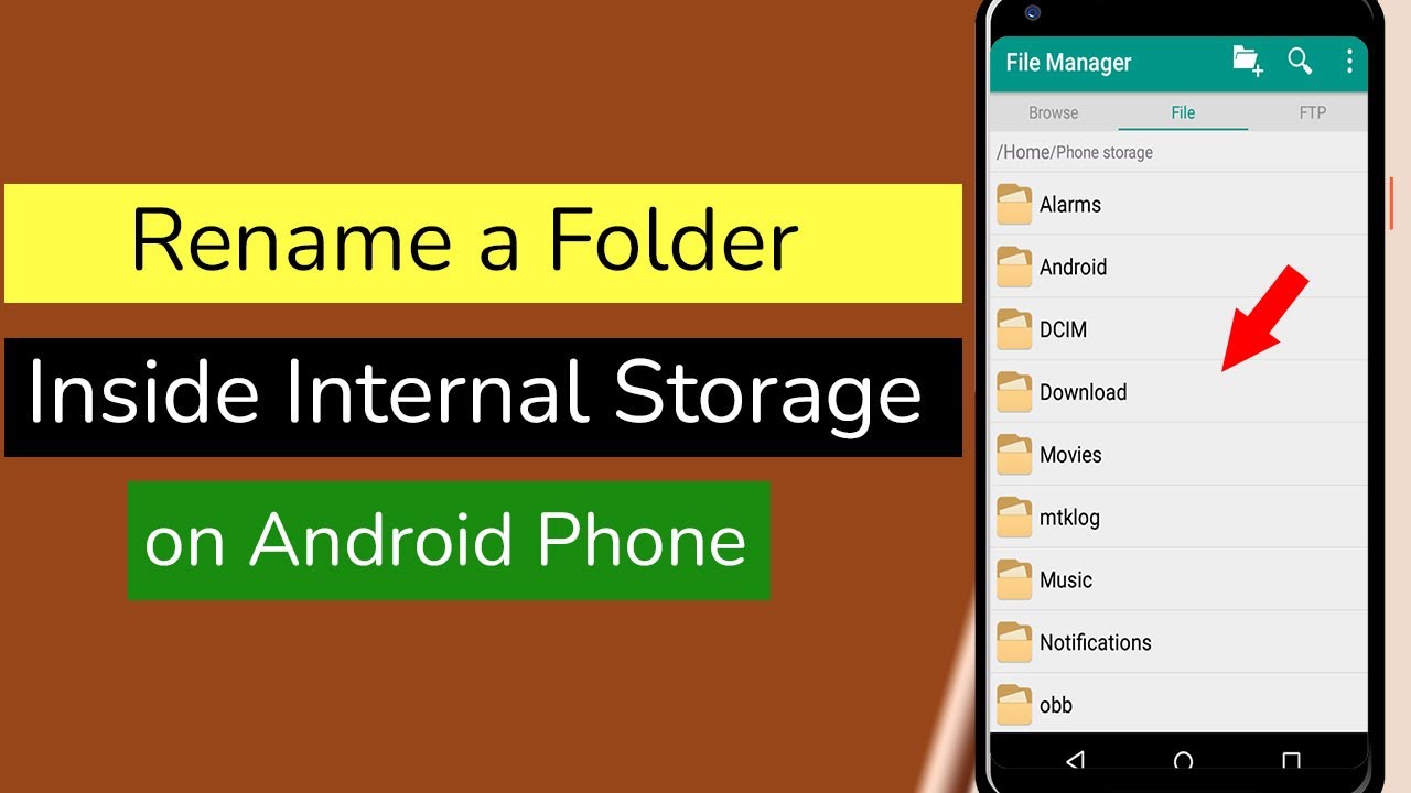 How to rename a Folder inside Internal Storage on Android Phone?