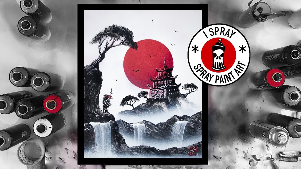 Red Sun Temple. SPRAY PAINT ART by I Spray.