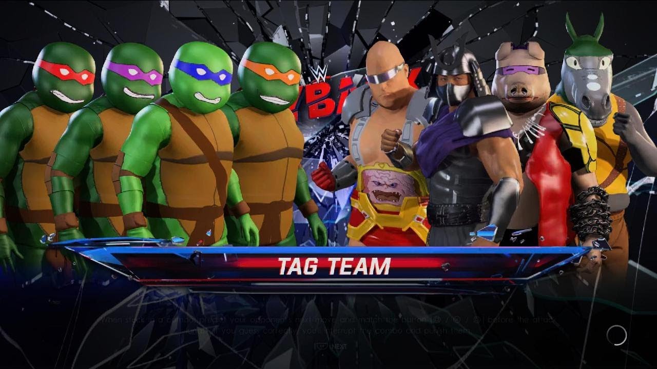 WWE 2K22 TMNT Vs Shredder Krang Bebob and Rocksteady