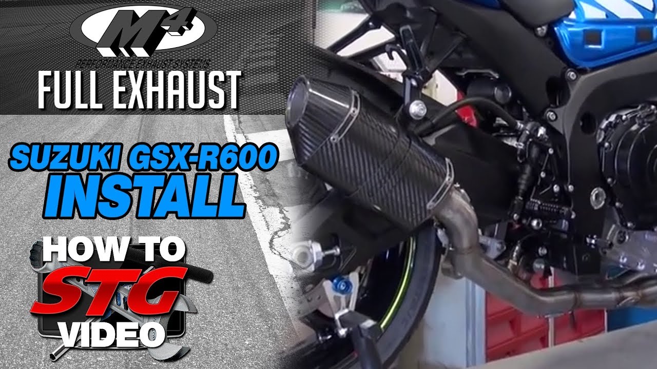 Установка выхлопной системы M4 на байк GSX-R600 Project Bike 2015 года от SportbikeTrackGear.com