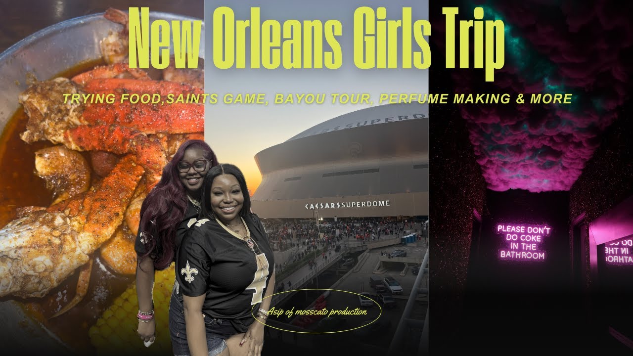 NEW ORLEANS TRAVEL VLOG| FIRST NFL GAME, LIT TAILGATE, BAYOU TOUR, BOURBON STREET AND MORE!