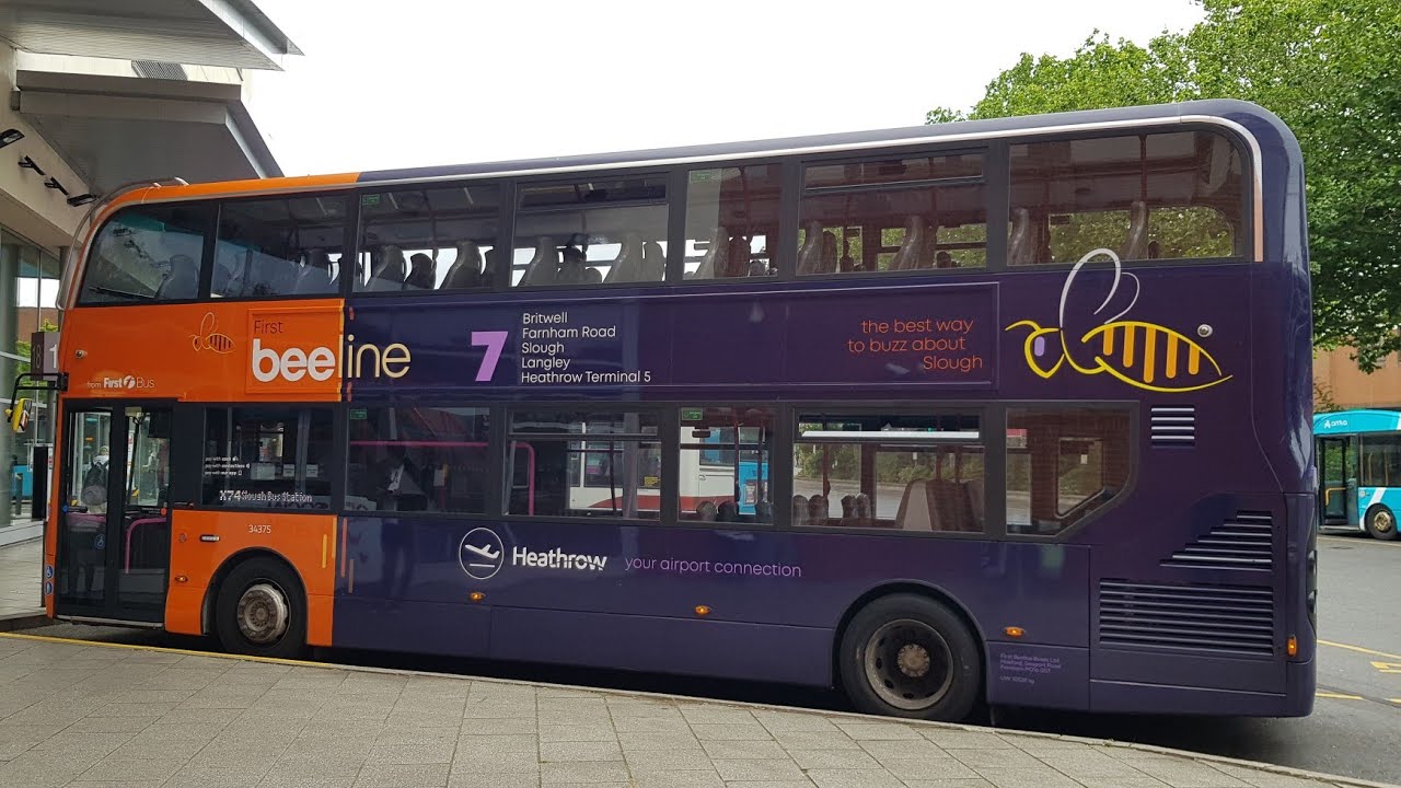 Full Ride: Bus Route X74 High Wycombe - Slough. First Beeline Enviro400 MMC 34375 (SO68 HFV)