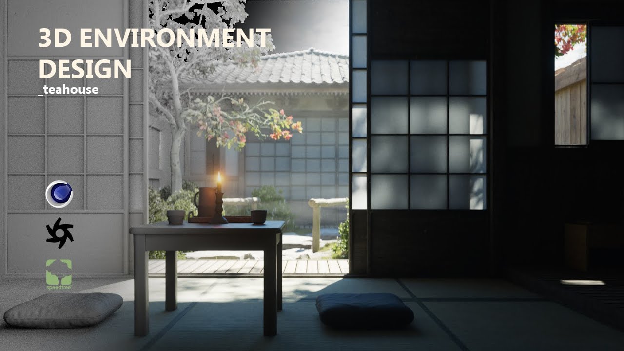 Teahouse Environment Design | CG BREAKDOWN | C4D_OCTANE