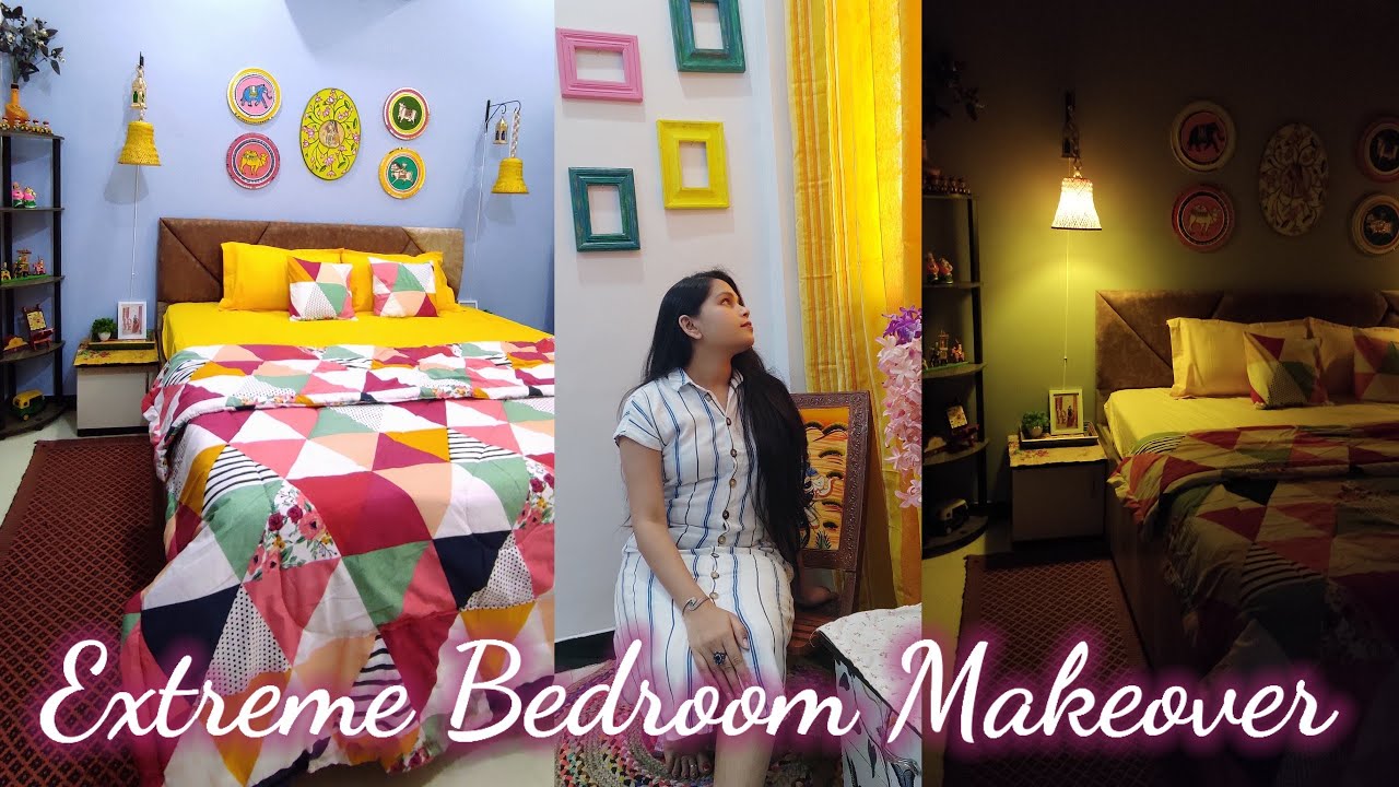 Extreme Bedroom makeover ! Bedroom Decoration Ideas !  Pooja Style Corner!!!