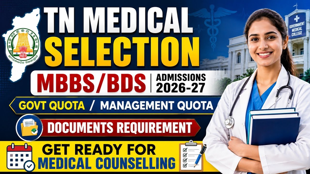 📢 TN Medical Selection | MBBS/BDS Admissions 2026 | Govt & Management Quota | Documents Required