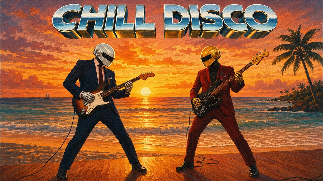 🌴 Daft Punk Inspired Chill Disco – Sunset Beach Funk Session 🌅🎸