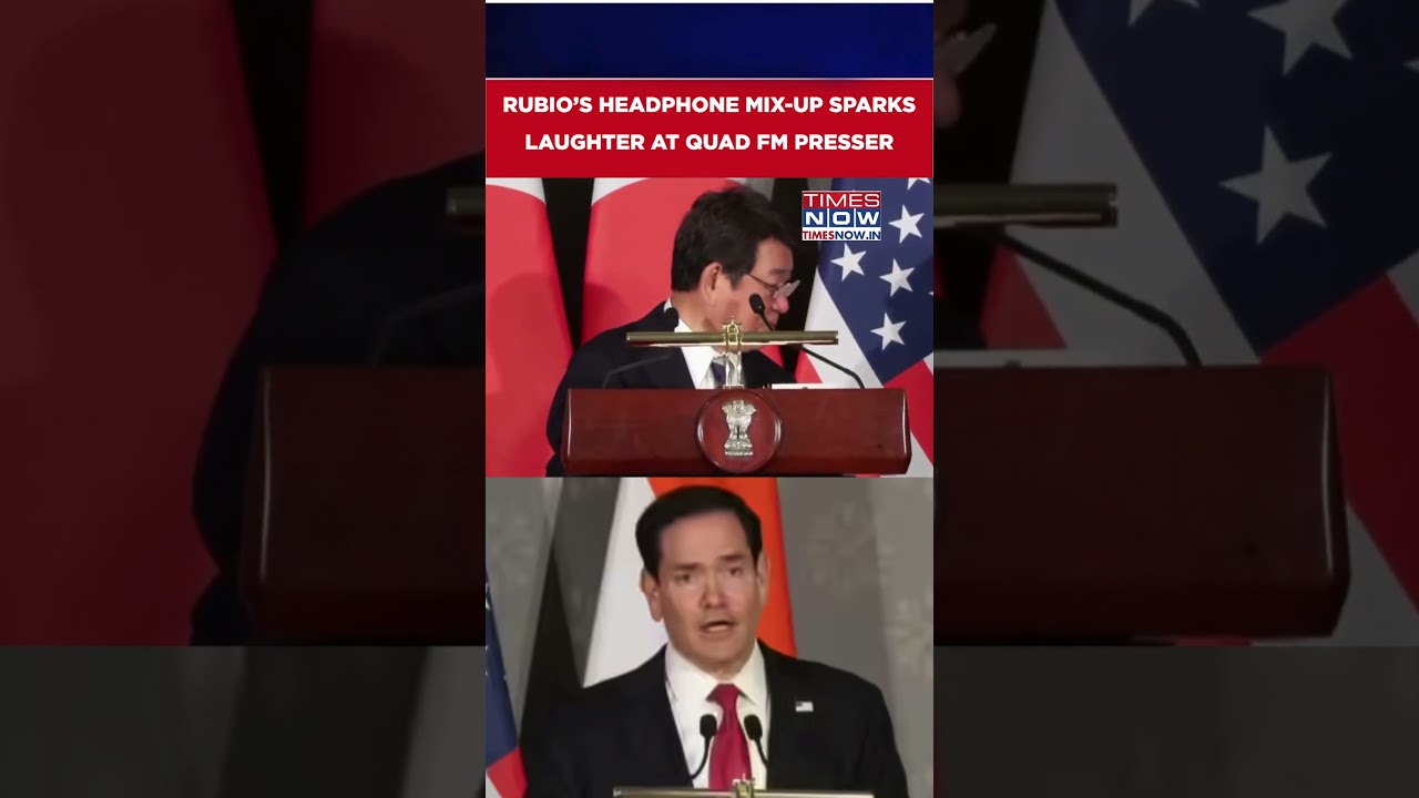 Rubio&rsquo;s Headphone Glitch At QUAD Briefing Sparks Laughter; Jaishankar, Japan FM React | #shorts