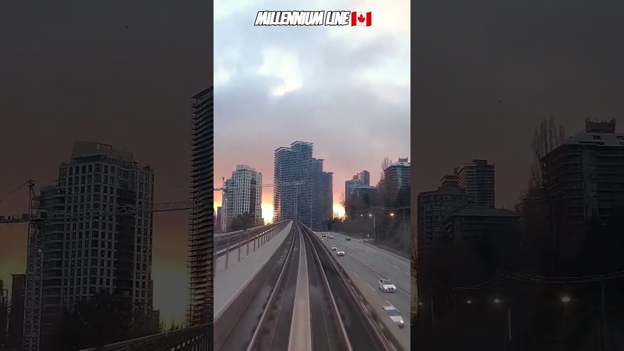 Millennium Line SkyTrain exiting Holdom SkyTrain Station, Burnaby BC 🚊🍁🇨🇦