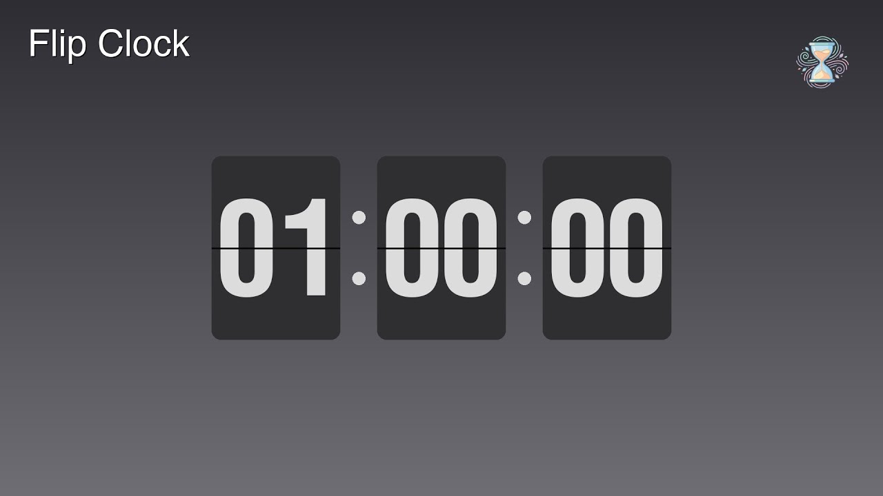 1 Hour Timer ⏱️ Monochrome Steel Flip Clock | Focused work Timer - ChronoFlow