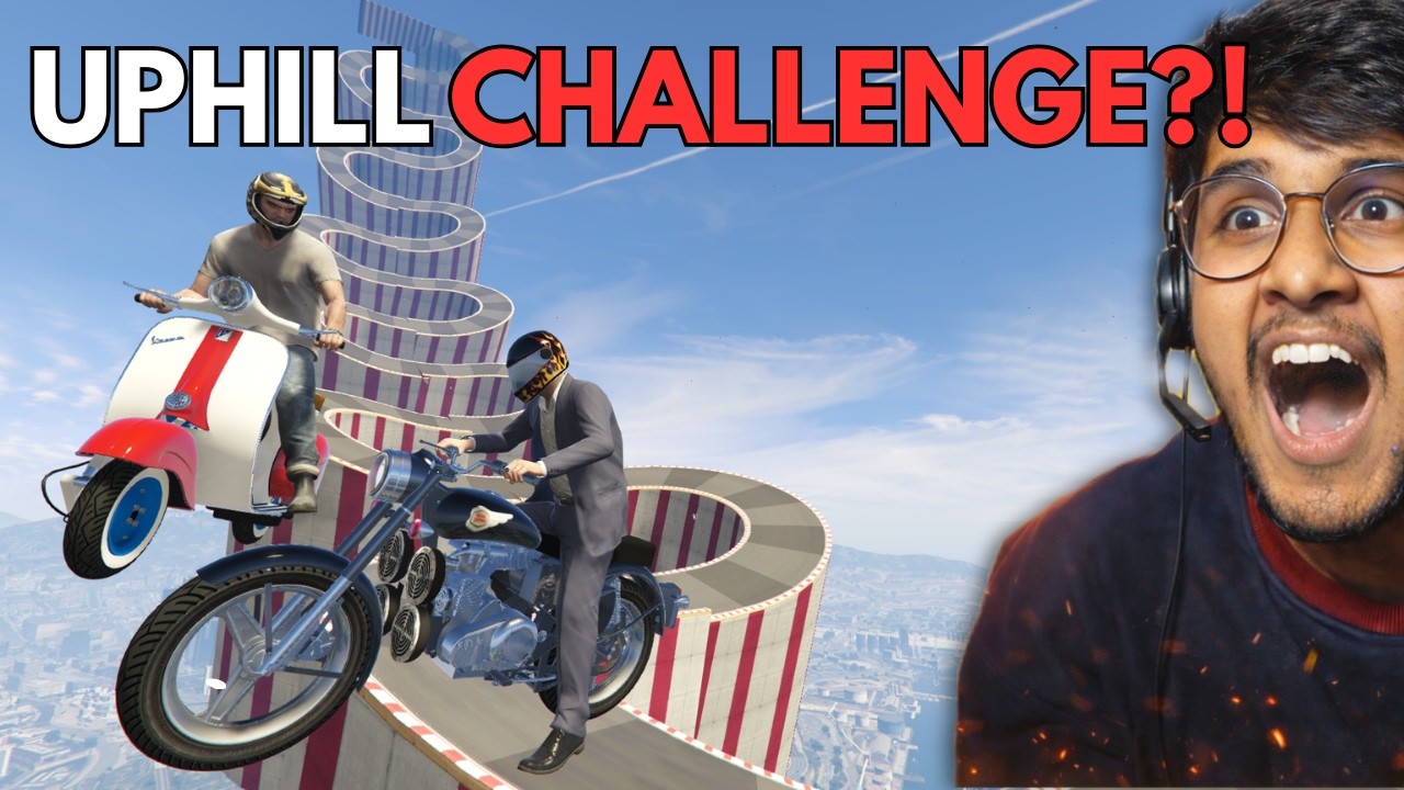 Indian Bikes vs Impossible Uphill Snake Ramp in GTA 5! Who Reaches the Top?
