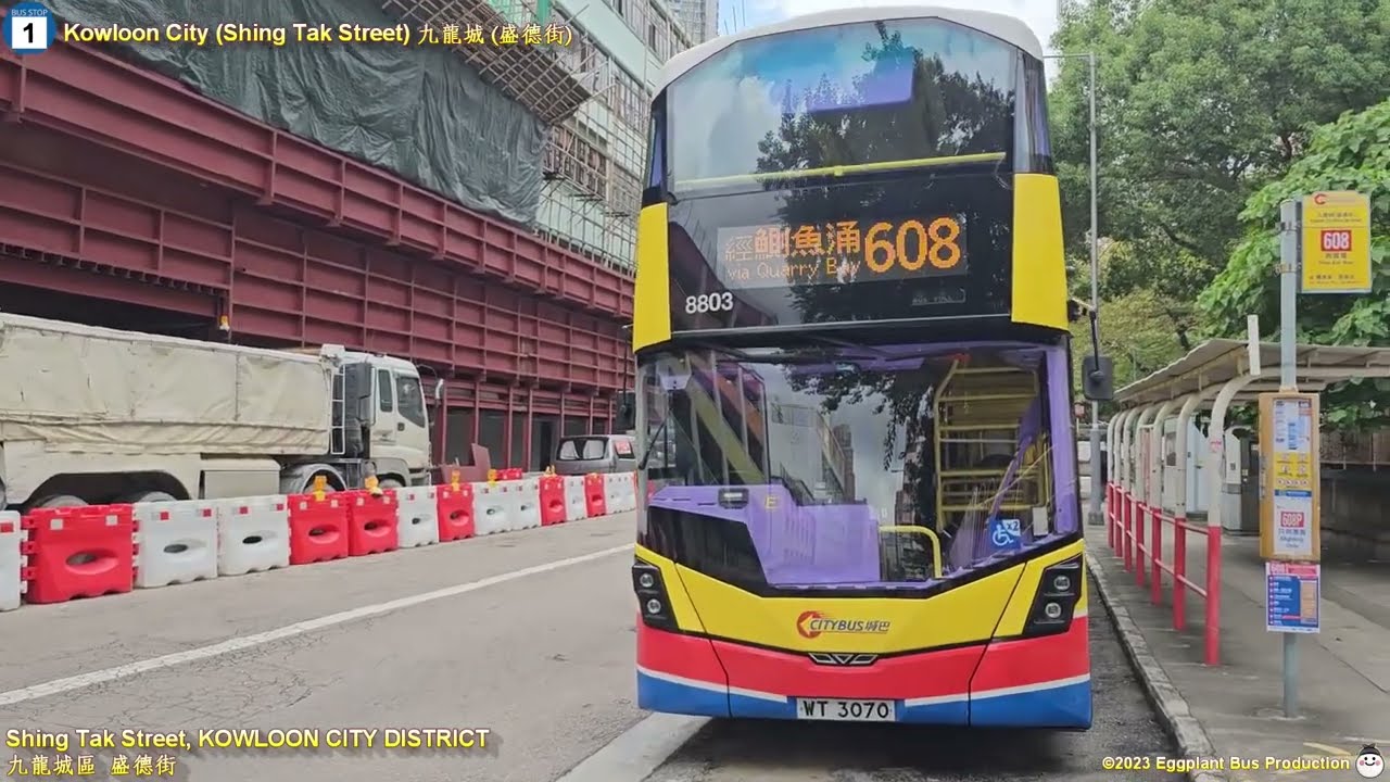 【改經九商首日】🇭🇰HK Bus CTB 608 #8803 @WT3070 Kowloon City (Shing Tak Street) 🍆Shau Kei Wan 九龍城盛德街🍆筲箕灣