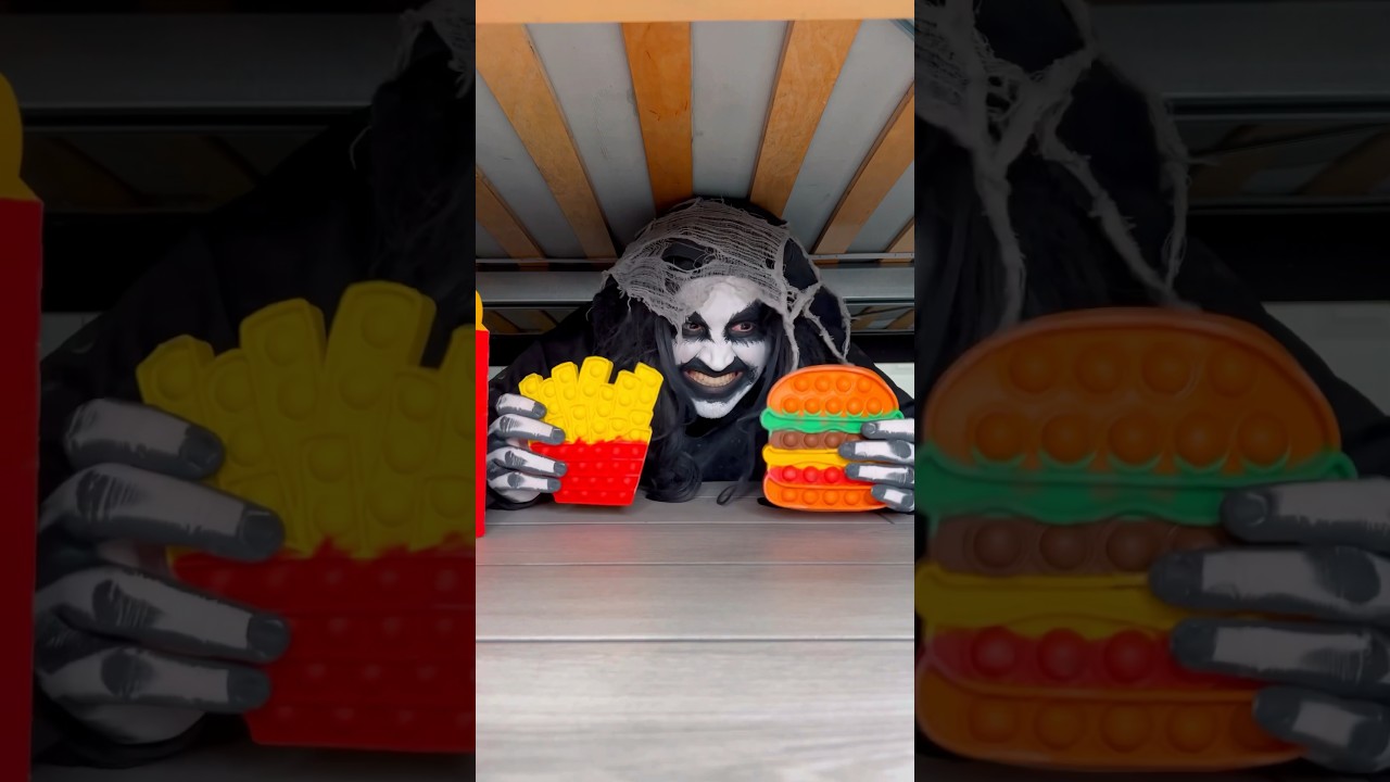 Monster gets happy meal 🍟👻 #shorts