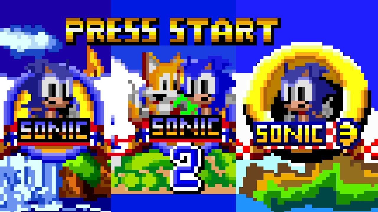 Mini Sonic Title Screen (Fanmade pixel animation) (Compilation)