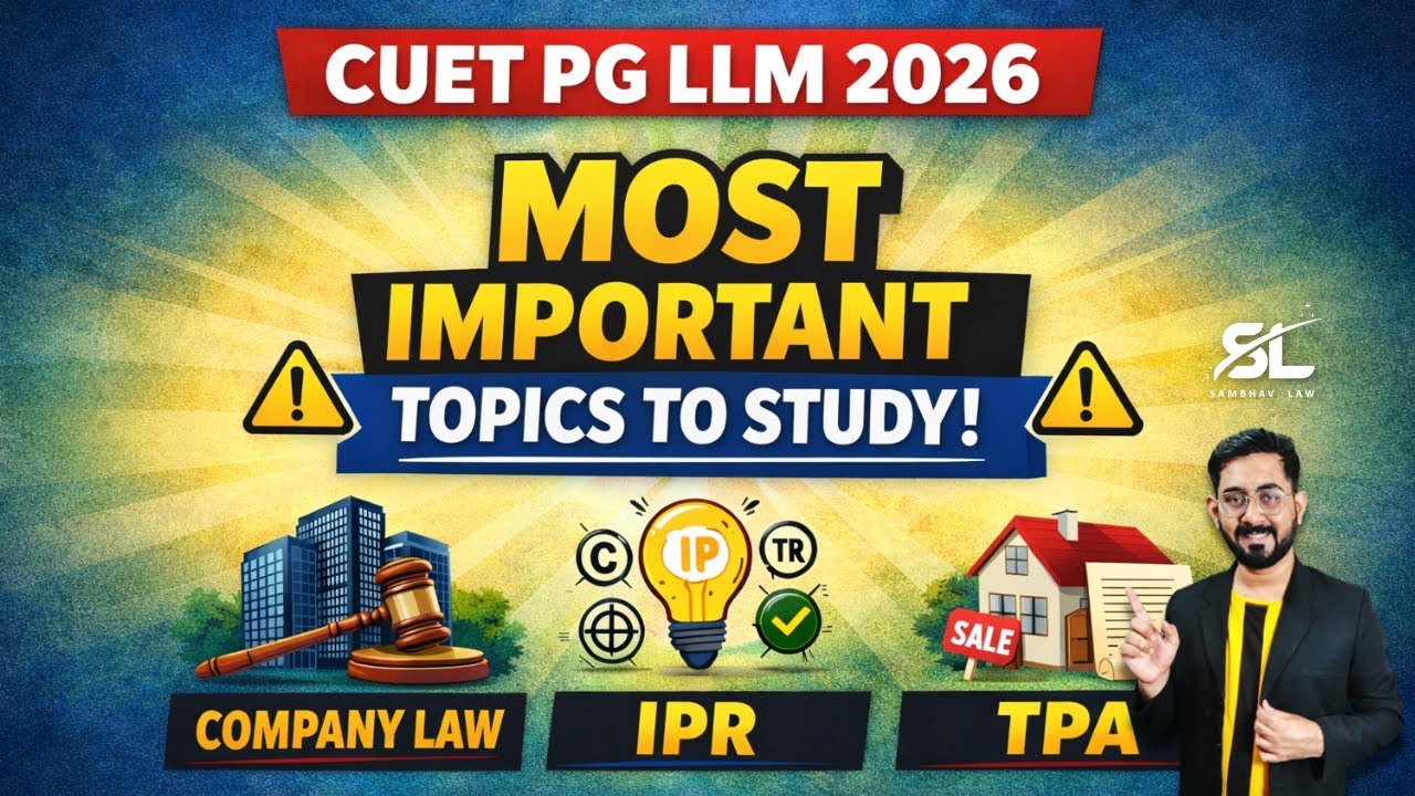 CUET PG LLM 2026 | Most Important Topics for Company Law, IPR & TPA |CUET LLM 2026