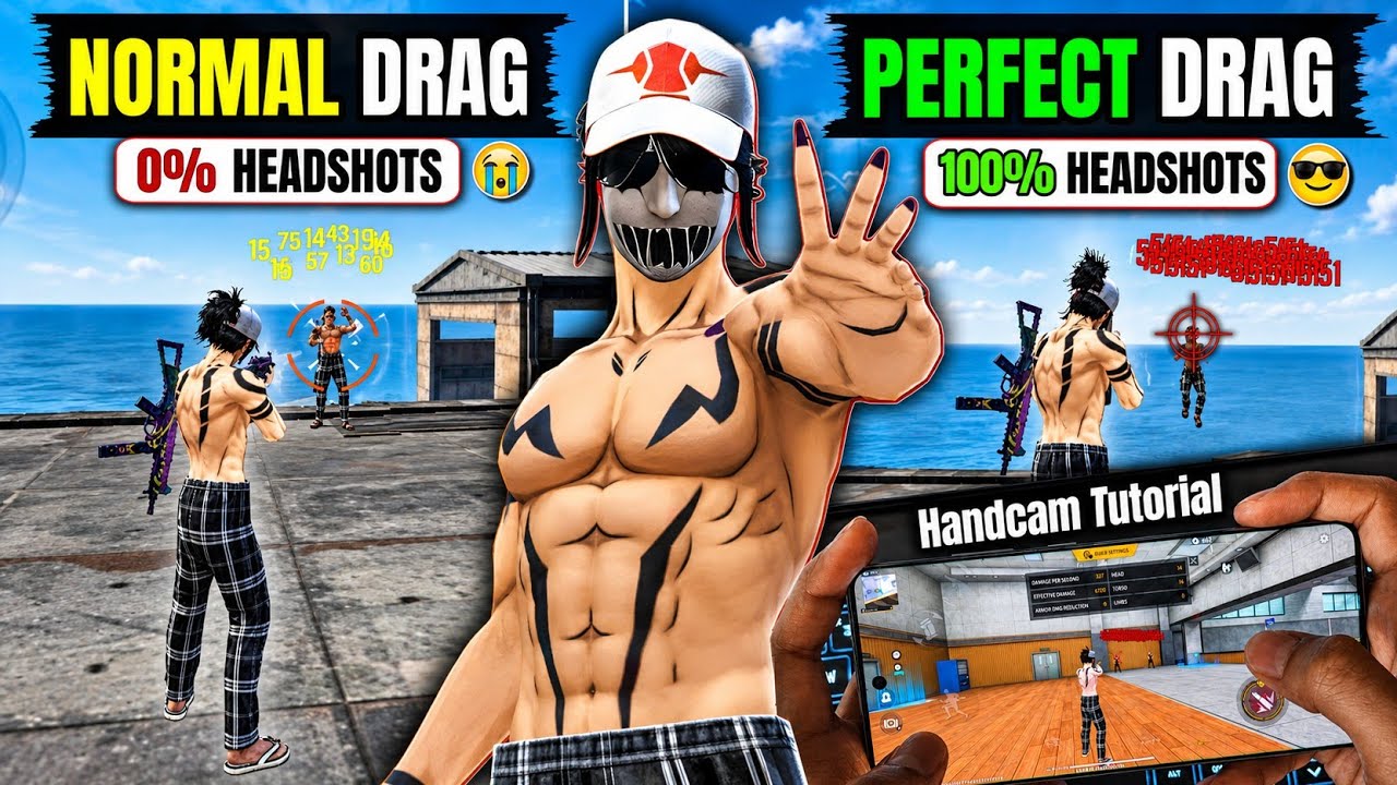 Free Fire Drag Mechanism Exposed 😱 100% Headshots Handcam Tricks ✅