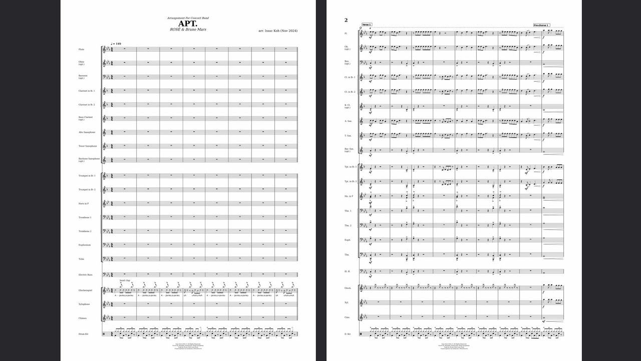 APT. (Bruno Mars & Rosé) - Concert Band Arrangement, arr. Issac Koh