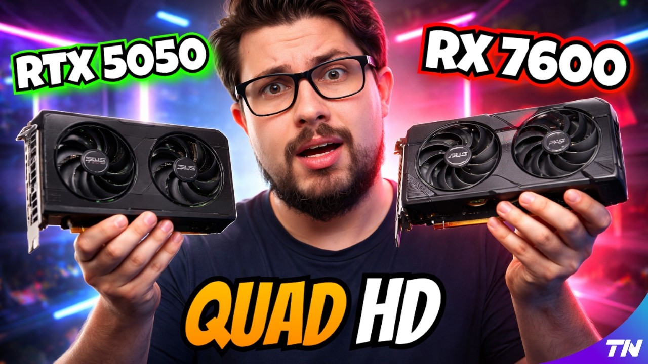 RTX 5050 vs RX 7600: O Comparativo Definitivo em Quad HD (Com Tecnologias Ativadas)