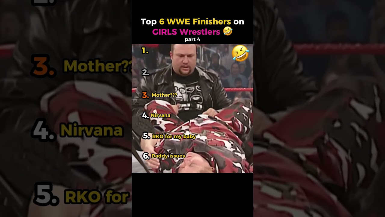Top 6 WWE Finishers on GIRLS Wrestlers 🤣 Part 4