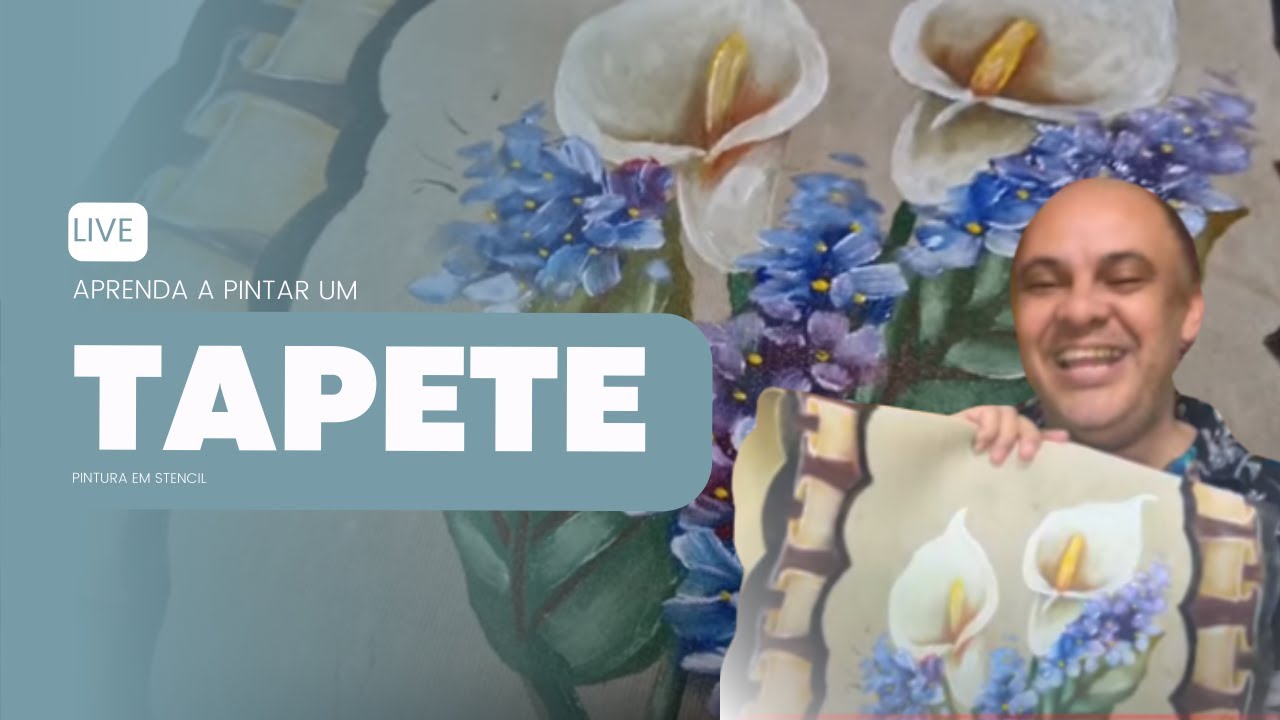 Aprenda a pintar tapete com estêncil | Pintura em tecido | Juari Souza