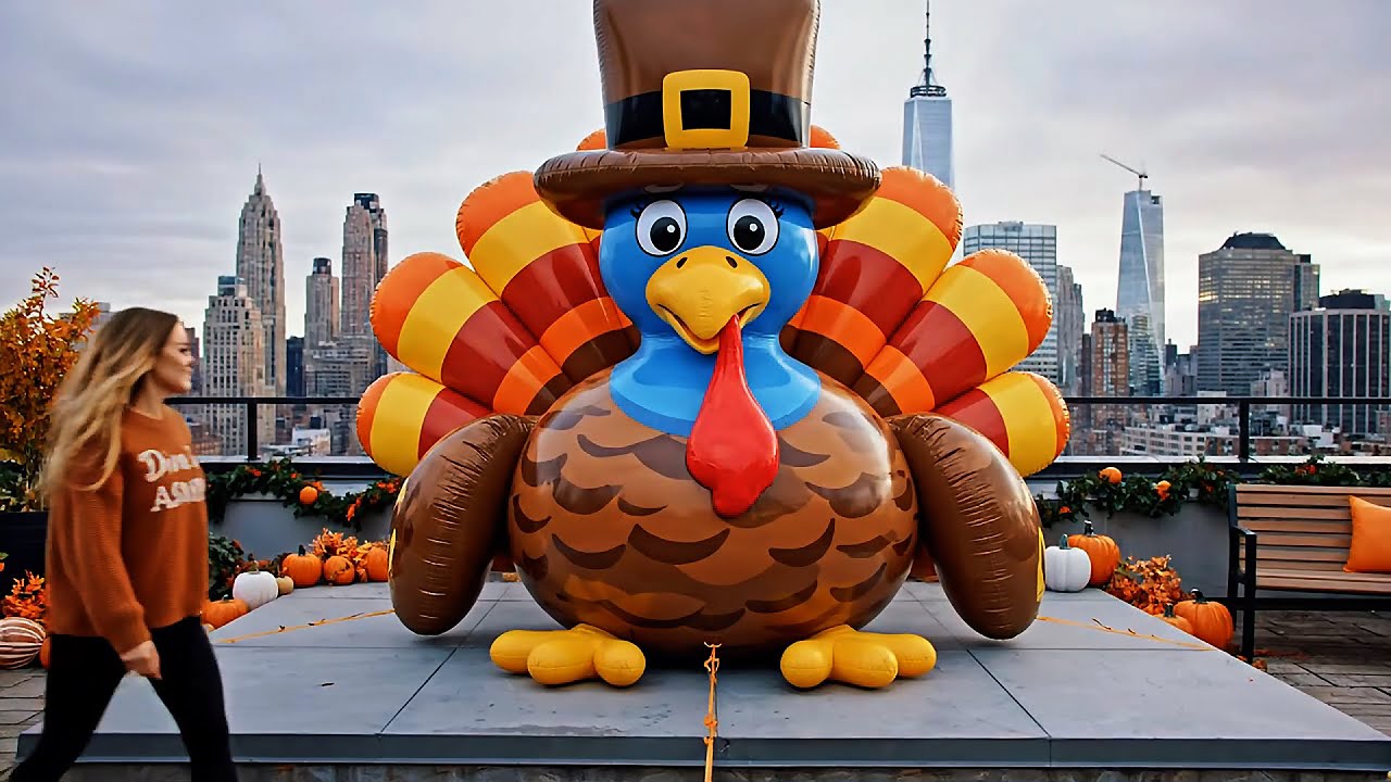 Which Thanksgiving Balloon Would YOU Pop? 🦃✨ Satisfying ASMR Rooftop Burst Compilation (USA/UK)